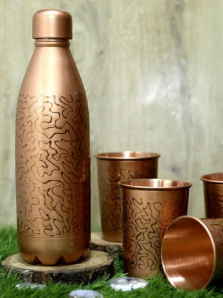 Copper Water Bottle With Matt Finish 