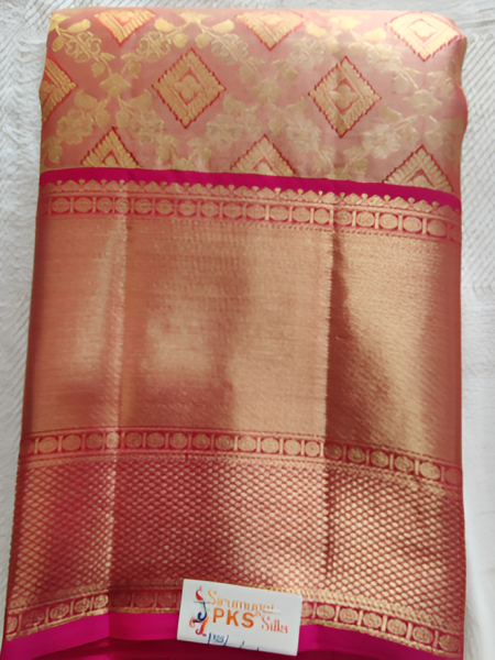 Golden Pink Saree